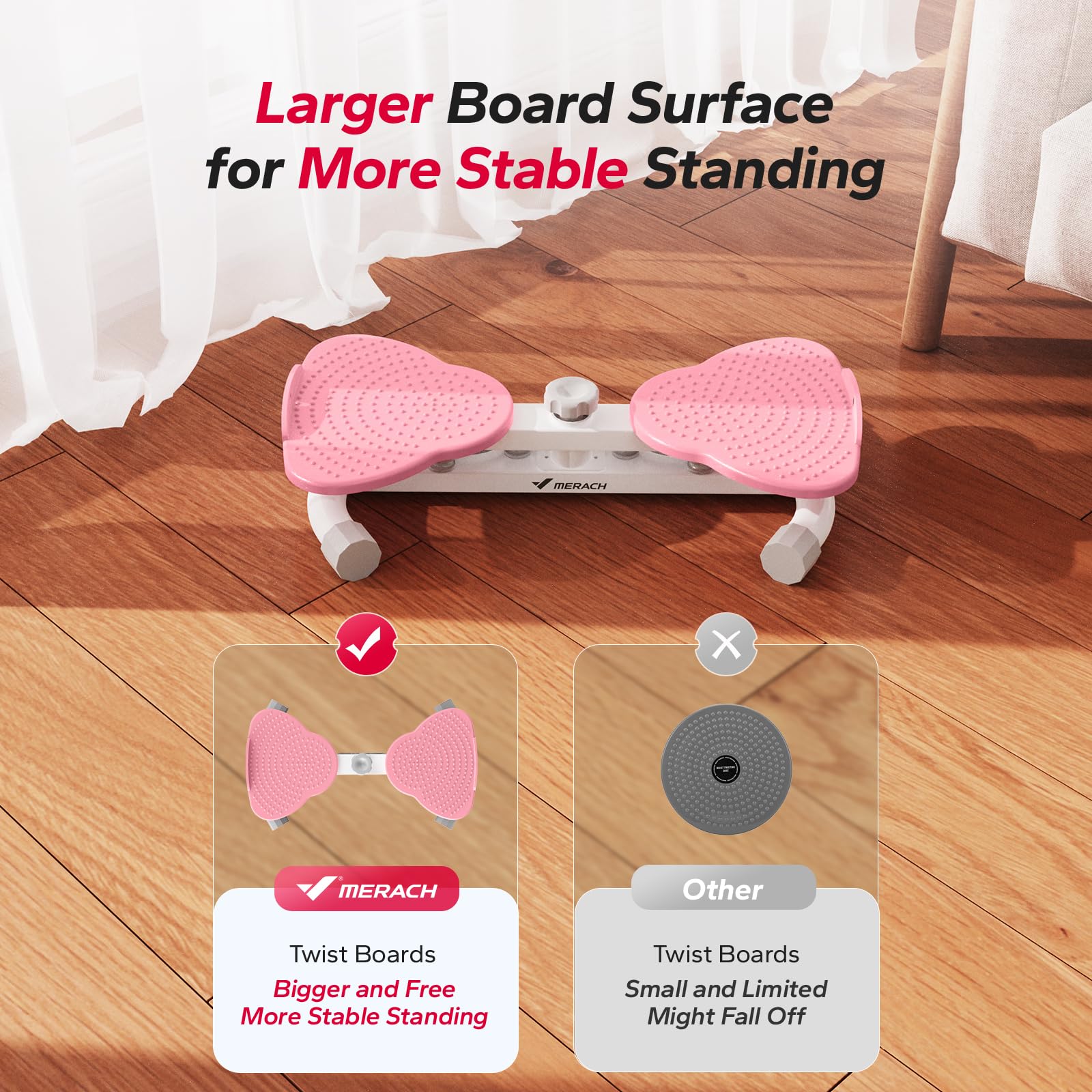 MERACH Waist Twister Machine, Ab Twist Board with 300 lbs Weight Capacity, Abs Workout for Slim Waist and Core Ab Exercise, Noiseless Home Gym Exercise Equipment for Women Men