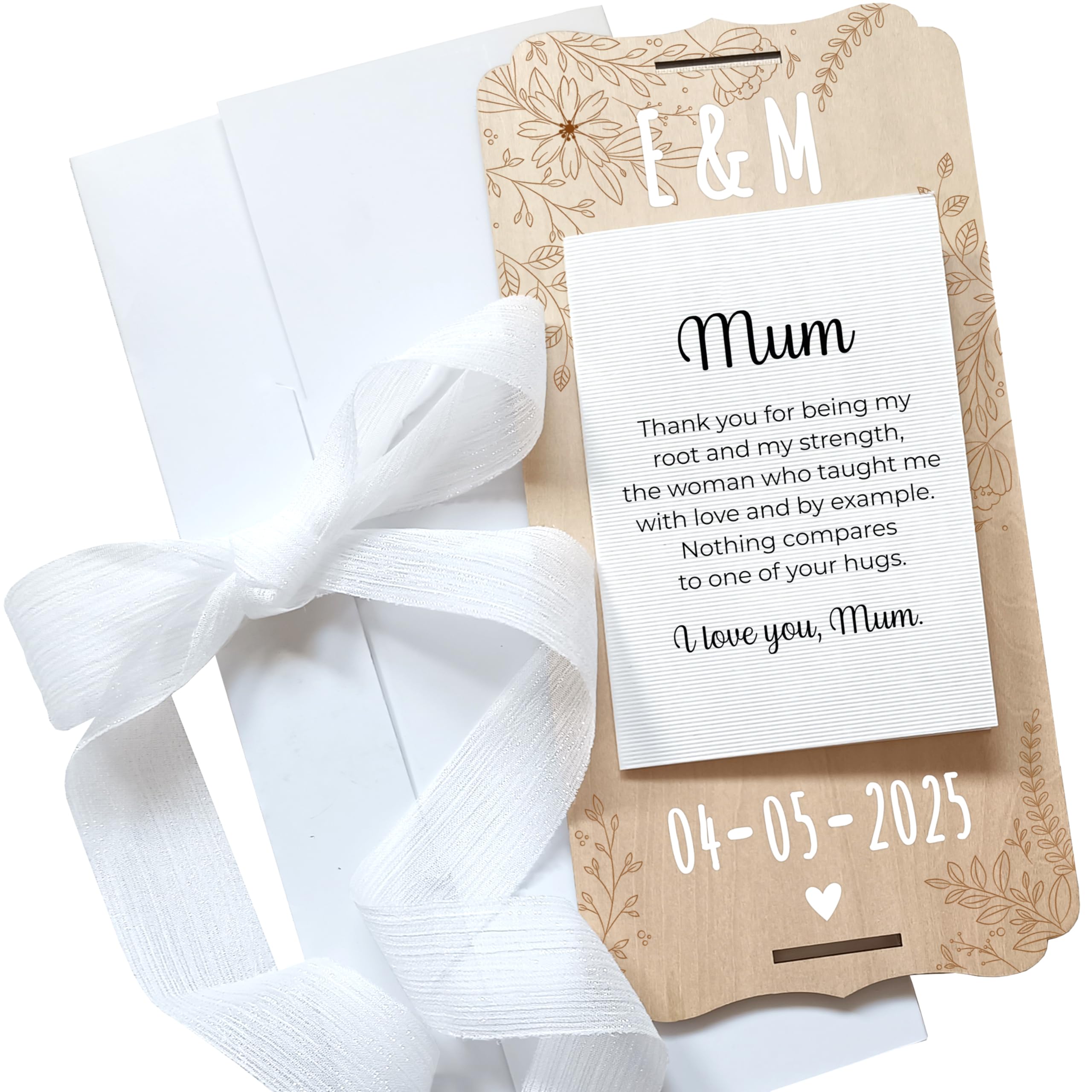 nagu® Mothers day card, Mother's Day Gift Card, Birthday Card Gift for Mom, Wooden Greeting Card, First Time Mothers Ideas Heart. Grandma birthday card