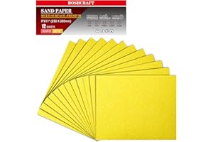40 Grit Sand Paper, 12Pcs Sandpaper Assortment Sandpaper for Wood Metal Furniture Hand Sander Sand Paper Set Sandpaper Sheets
