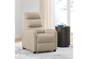KISLOT Recliner Chair for Adults Push Back Armchair Home Theater Seating with Lumbar Support Single Sofa for Living Room,Beige(Fabric)