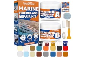 MiotuHome Fiberglass Boat Repair Kit (Color Match), Marine Fiberglass Repair Kit for Boats, Gel Coat Repair Kit for Boats, Epoxy Filler for Boats, Fix Holes, Chips, Crack