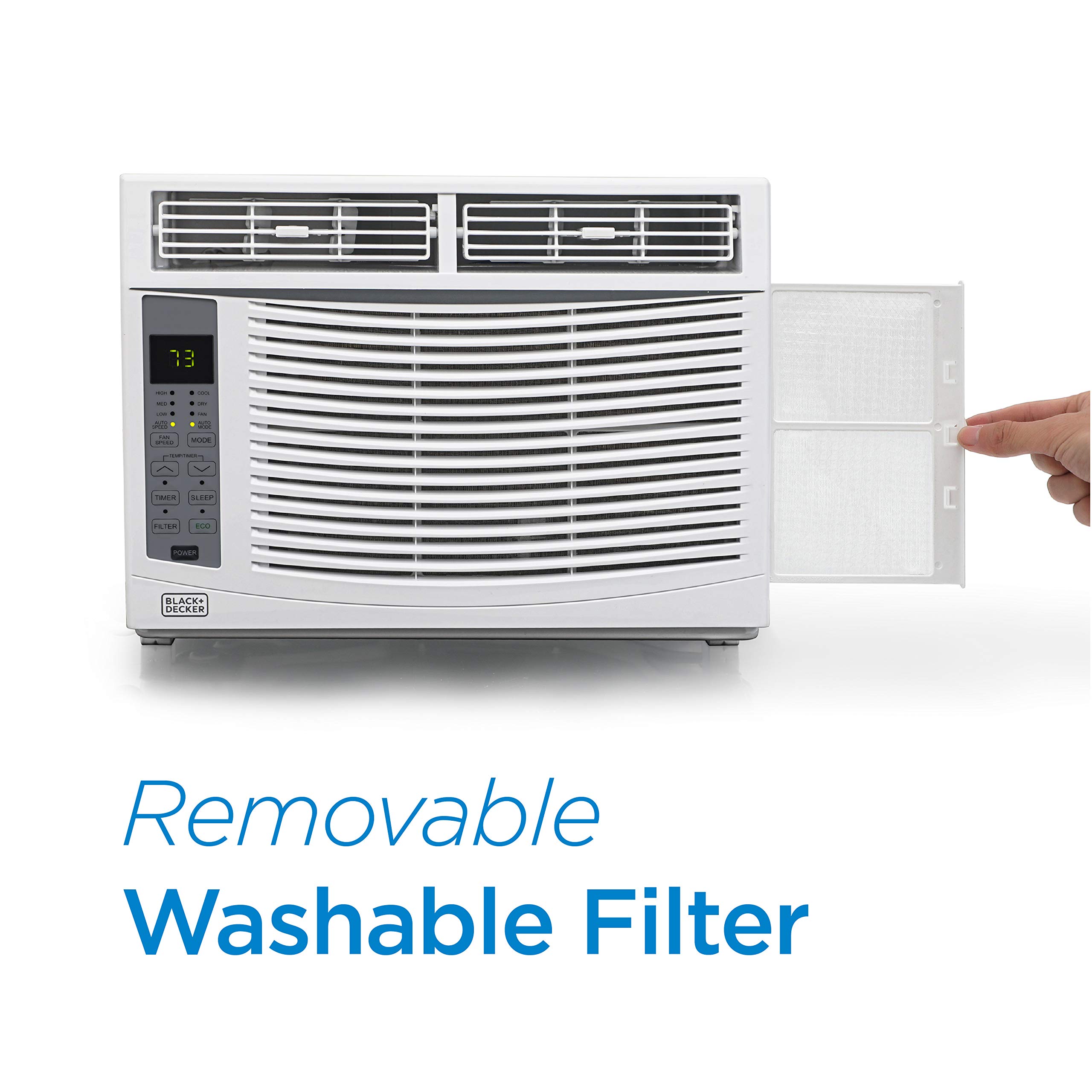 BLACK+DECKER BWAC06WT6 6000 BTU Window Air Conditioner Unit, AC Cools Up to 250 Square Feet, Energy Efficient, White