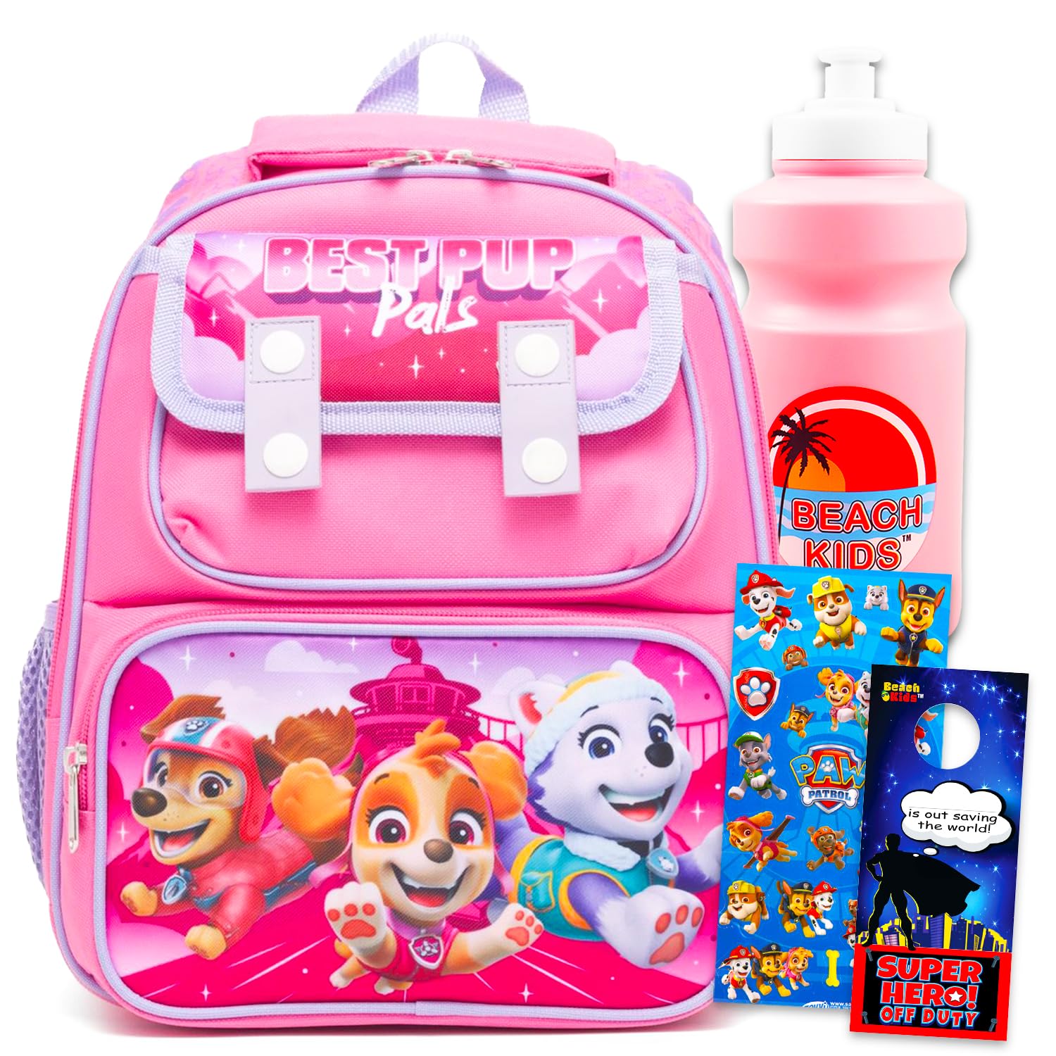 Photo 1 of Paw Patrol Mini Backpack for Girls - Bundle with 12" Backpack Featuring Skye, Everest, Liberty Plus Water Bottle, Stickers, More | Paw Patrol Preschool Bag for Kids, Toddlers