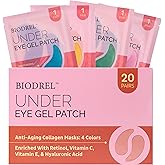BIODREL- Under Eye Patches (20 Pairs) for Dark Circles, Puffy Eyes, Wrinkles, Eye Bags Treatment - Collagen Mask for Men & Wo