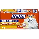 Hefty Ultra Strong Tall Kitchen Trash Bags, Citrus Twist Scent, 13 Gallon, 40 Count