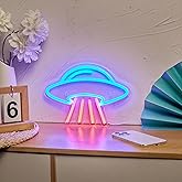 LED Neon Aliens Cute Neon Sign, USB Powered Neon Signs Night Light, 3D Wall Art & Game room Bedroom Living Room party Decor lamp for Children Kids Girls Boys (Red, Blue)