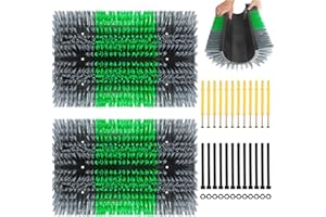 ROUISXUE Extra Large Size Livestock Scratching Brush, Upgraded Horse/Goat/Cow/Cattle Scratcher Brush for Grooming, Itch Relief Horse Scratcher Brushes Kit with Two Sets of Mounting Screws(2-Pack,Gray)