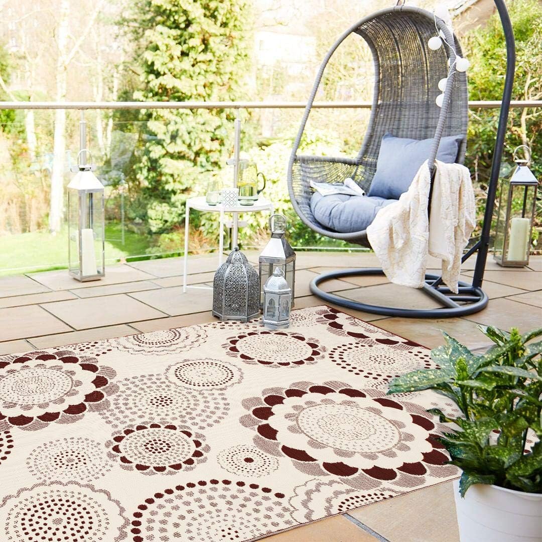 SMM008 Reversible Indoor/Outdoor Rugs (6x9, Beige) Amazon.ca Patio