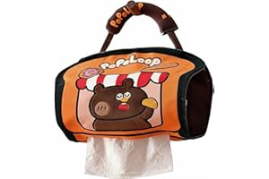 Cartoon Character Canvas Tissue Holder, Sturdy Fabric Tissue Bag for Car Seat Back, Living Room, Bedroom, Bathroom & Office, 