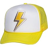Thunderbolt Trucker Hat – Snapback Cap with Lightning Bolt Design for Men & Women Yellow