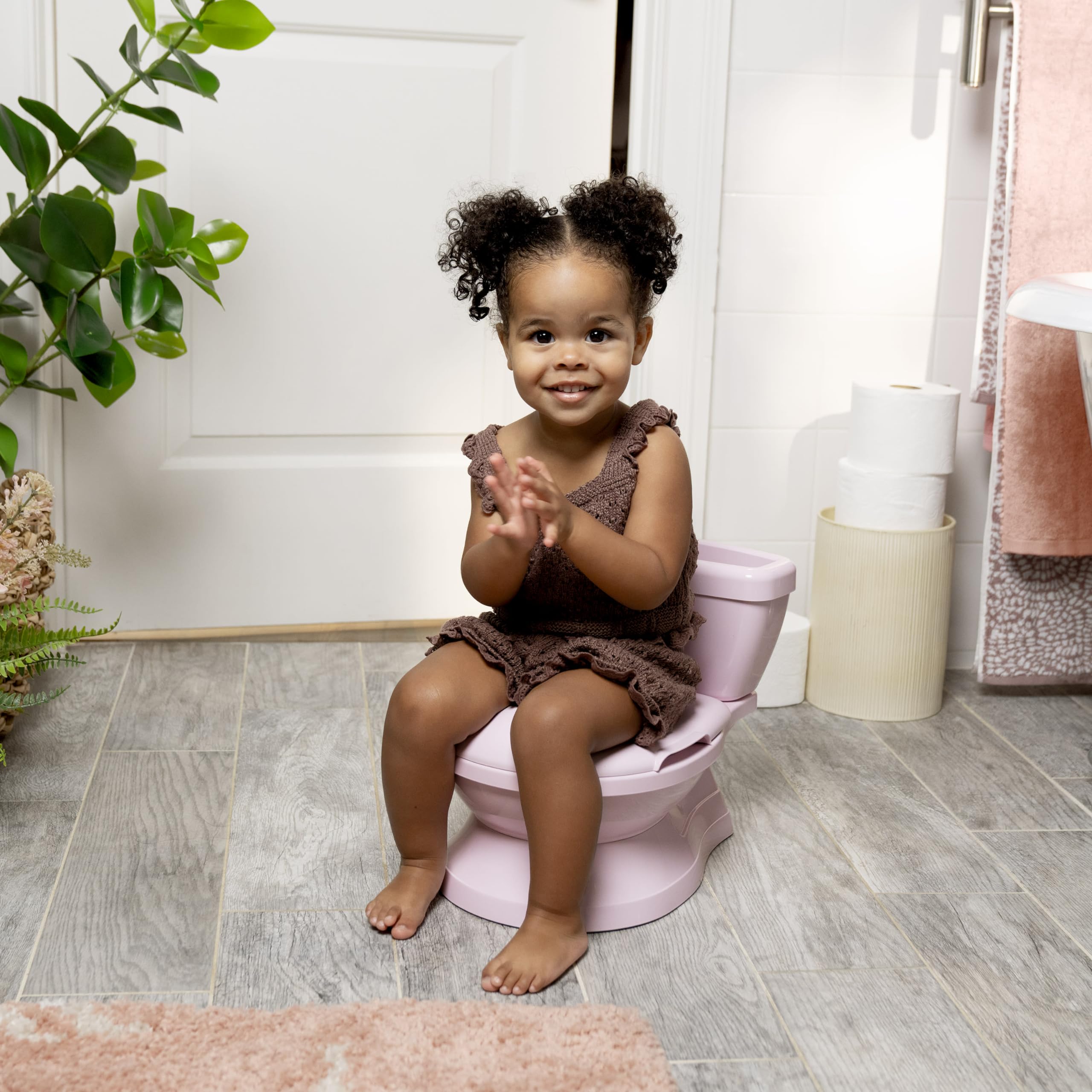 Summer by Ingenuity My Size Potty Pro in Pink, Infant Potty Training Toilet, Lifelike Flushing Sound, for Ages 18 Months, Up to 50 Pounds