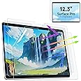 3 Pack Paper Screen Protector for 12.3 In Microsoft Surface Pro 7+/7/6/5/4/3, Draw and Write Like on Paper Shield, Anti Glare Blue Light Filter, Matte Sensitivity Film, Stylus Pen & Case Friendly
