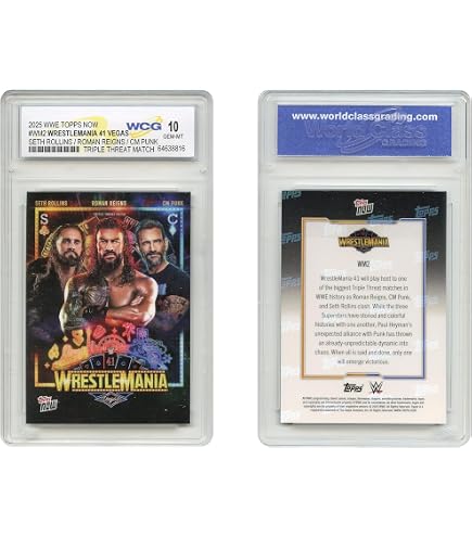 2025 WWE Topps Gunther vs JEY USO Wrestlemania 41 World Heavyweight Championship Card #WM4