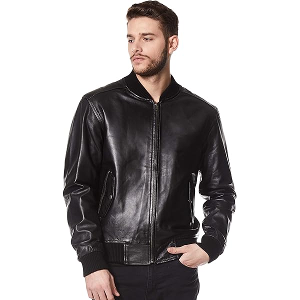 Amazon.com: Chaqueta de cuero Bomber de los años 70 para hombre