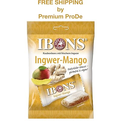 Candele allo zenzero e mango 92 g - Ginger-Mango Chewy Sweets, IBONS / Germania