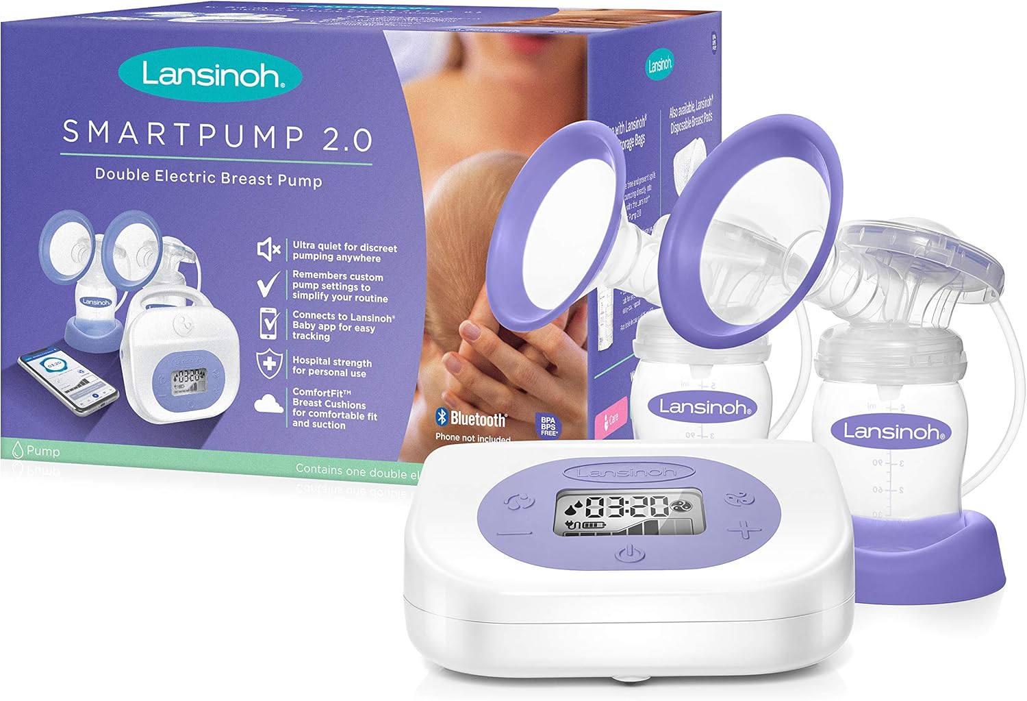 Lansinoh Breast Pump Smartpump 2.0 Double Electric Breast Pump Quiet