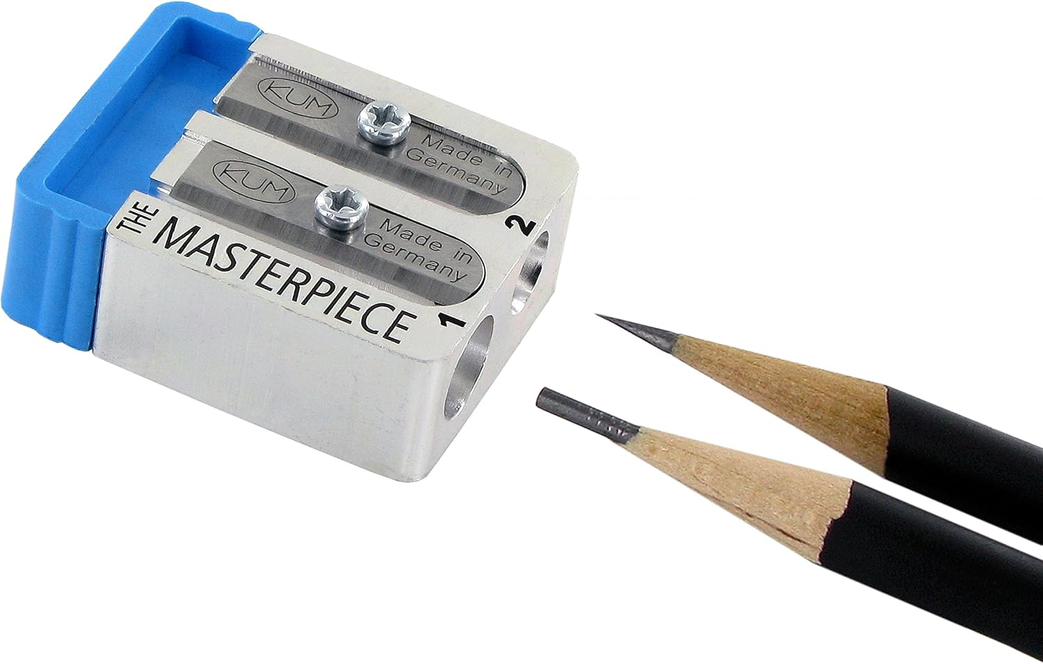 KUM AZ105.72.19-M - Longcone Sharpener "Meisterwerk", Neoprene Bag, 2 Replacement Blades, 1 Piece, Multicolor - Image 3