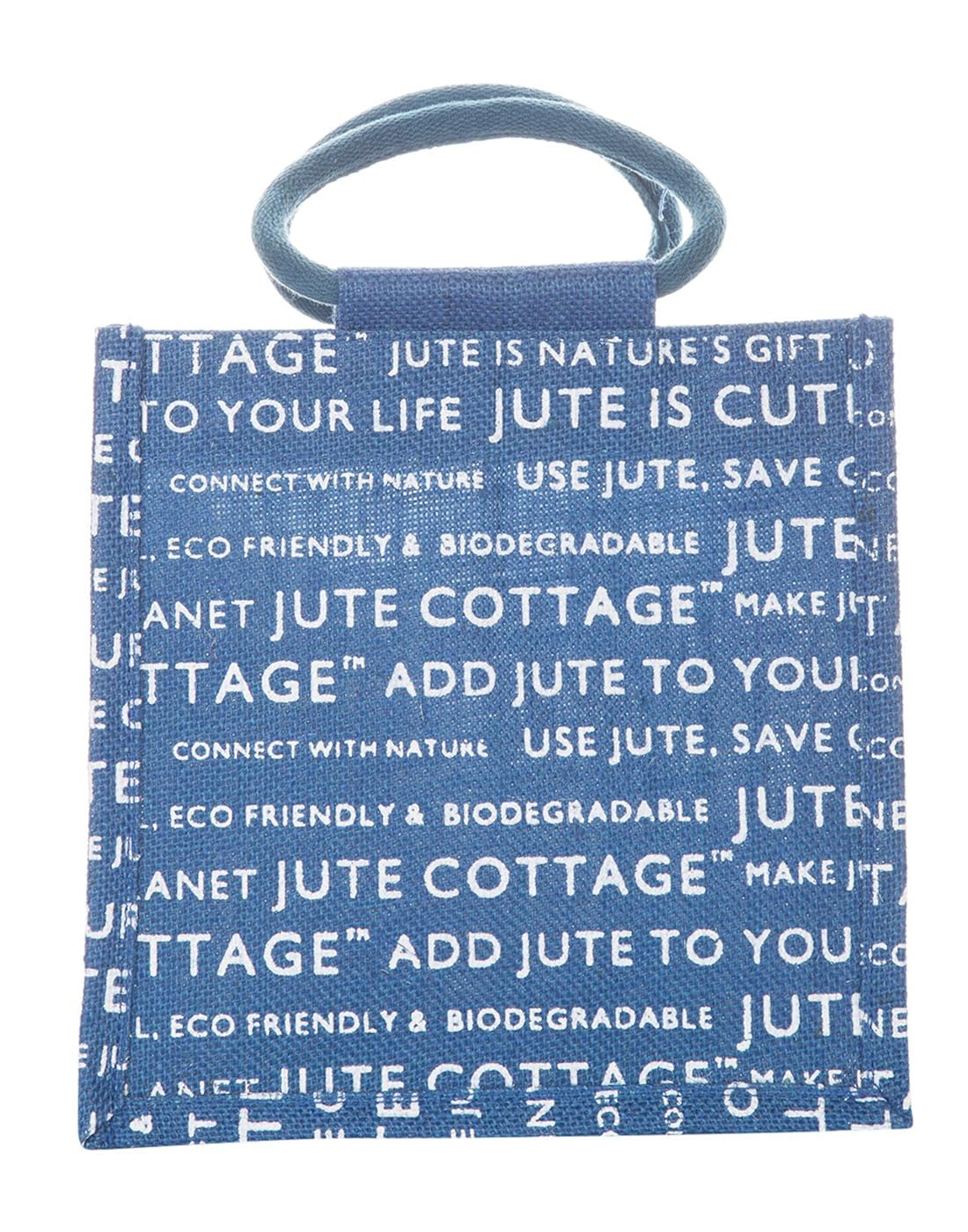 jute cottage women's tote bag (blue) (bcl-05ch)