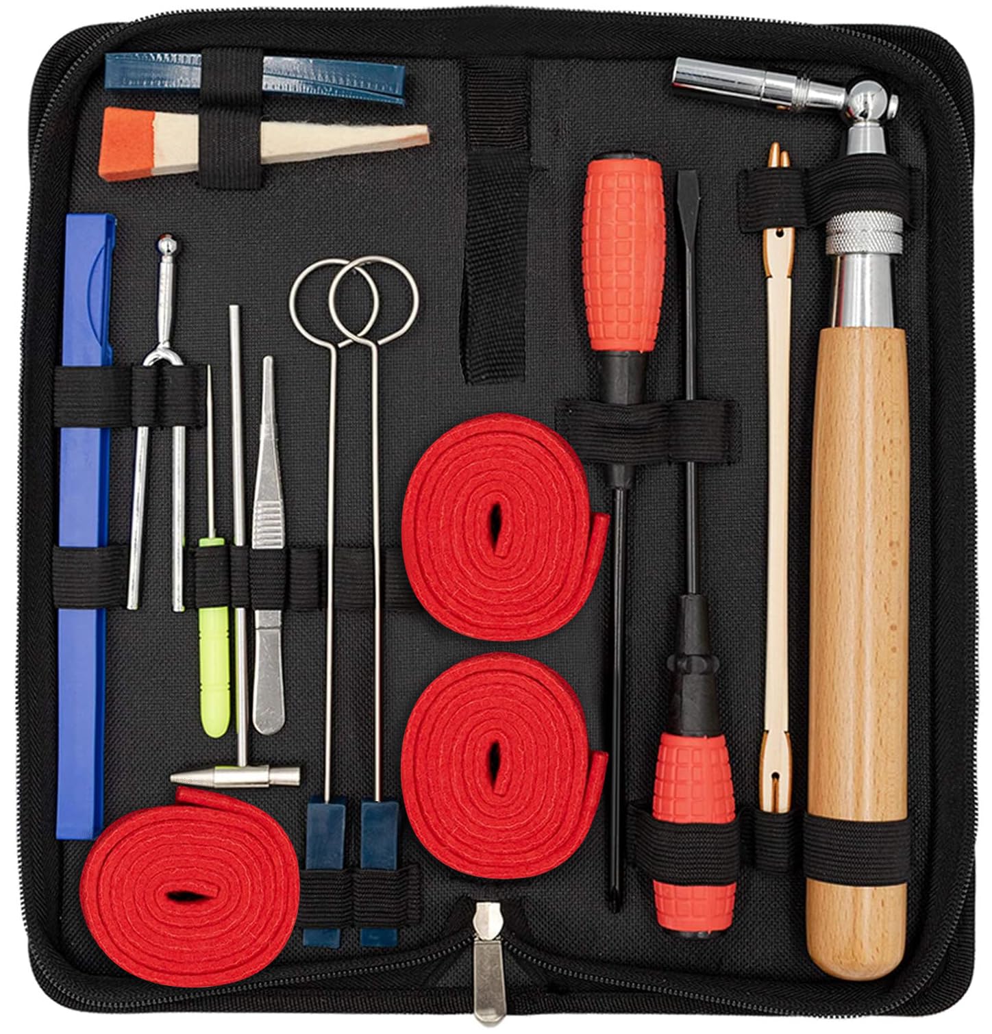 Piano Tuning Kit,YZNlife Professional 16 pcs Piano Tuning Tools Professional Tuning Wrench Hammer Lever Felt, Mutes, Fork, Tweezers, Screwdriver