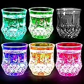 6 Pack LED Light Up Cups 6.8 oz Liquid Activated Shot Glasses Color Changing Cup Glow Flash Glasses Glowing Pineapple Cup for Valentine's Day Christmas Party Bar Disco Water Juice Liquid Beverage