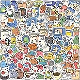 100 Pcs Cute Animal Small Stickers, Funny Cartoon Animal Hostel Aesthetic Decals for Teens Adult, Bulk Vinyl Waterproof Stickers for Water Bottle Laptop Scrapbook Skateboard,Journal,Guitar (Colourful)