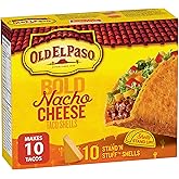 Old El Paso Cheesy Blasted Taco Shells, Box Includes 10 Stand N Stuff Hard Taco Shells, 153 Grams Package
