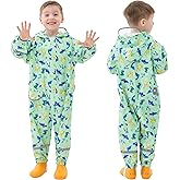Kids Rain Suit for Boys Girls Toddler Raincoats One Piece Hoodie Cartoon Coverall Waterproof Rainwear 1-10 Years