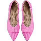 TINGRISE Women's Flats Shoes Pointed Toe Ballet Flats Dressy Comfortable Business Casual Knit Breathable Flats