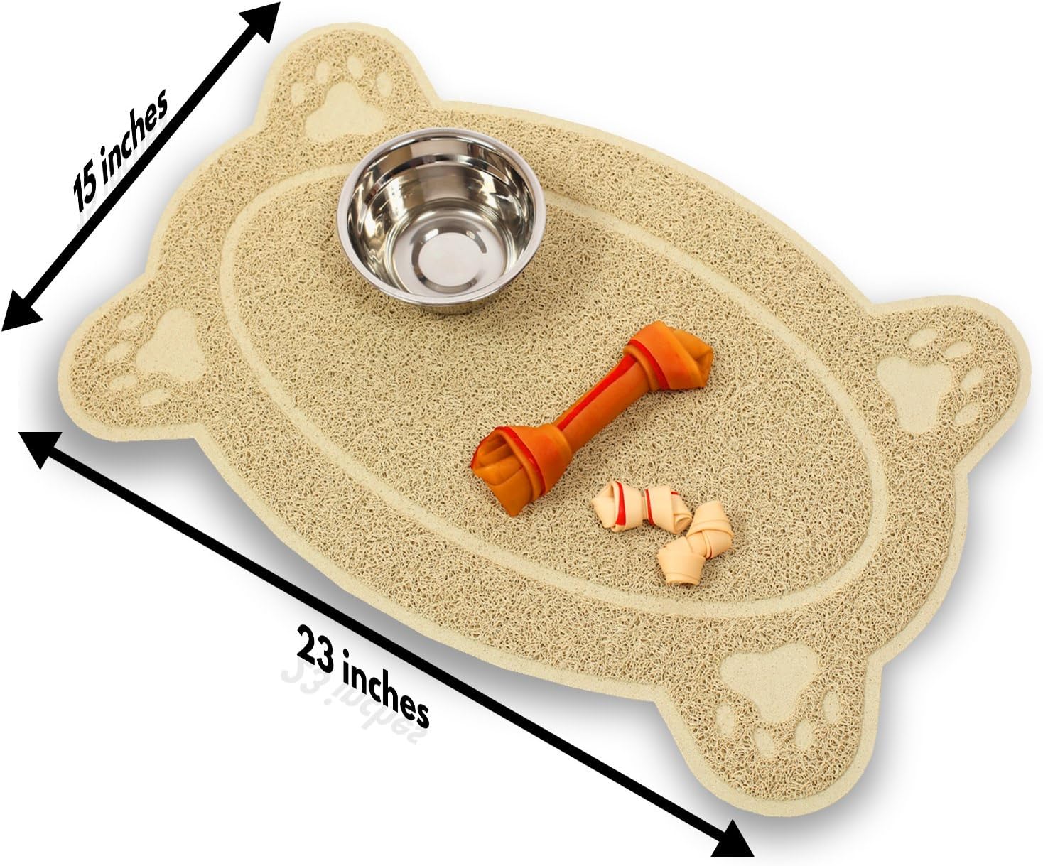 Pupper Pamper Pet Feeding Mat – Cat & Dog Mats for Food & Water - Flexible and Easy to Clean Feeding Mat - Non-Slip Waterproof Feeding Mat for Dog Food & Water Bowls, Cat Litter & More
