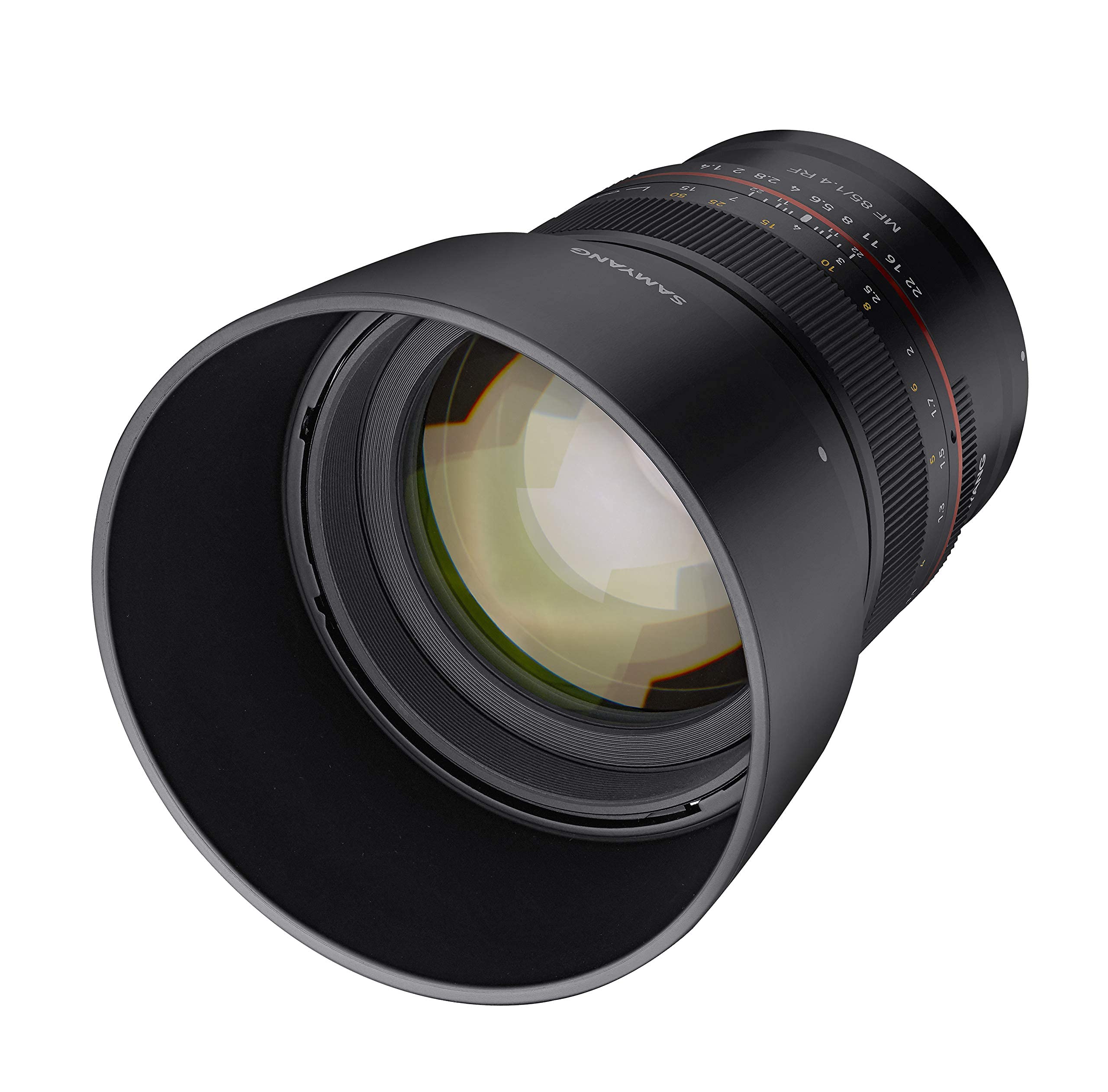 Samyang 85mm F1.4 High-Speed Telephoto Lens for Canon RF - Full Frame Mirrorless, Weather-Sealed, Fast Aperture, Precision Manual Focus, Ultra Multi-Coated, Low-Light Portrait, Removable Hood