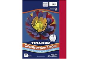 Tru-Ray Lot de 50 feuilles de papier de construction épais Rouge festif 22,9 x 30,5 cm
