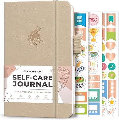Clever Fox Self-Care Journal Pocket Seashell Purple 90 Days Wellness