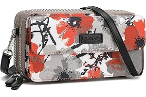 RFID Crossbody Wallet Wristlet Purse with Phone Pocket For Women Vegan Leather…