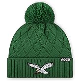 FOCO NFL Womens NFL Team Rhinestone Primary Logo Criss Cross Beanie Hat