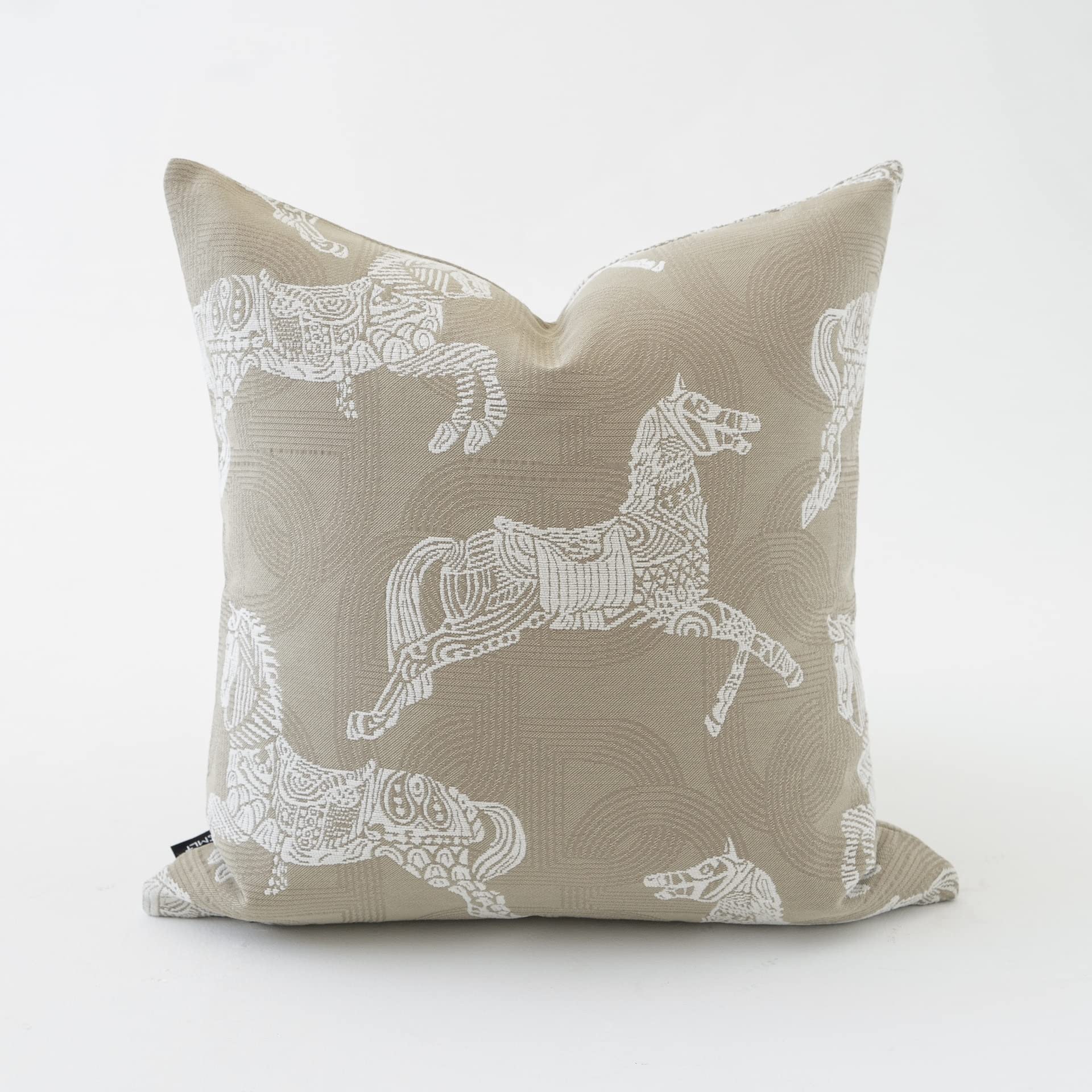 Photo 1 of Croker Horse 20x20'' Inches Throw Pillow Cushion Cover - Horse Pattern Jacquard Craft Luxury Modern Fashion Style Couch Sofa Pillow Covers for Bedroom Living Room