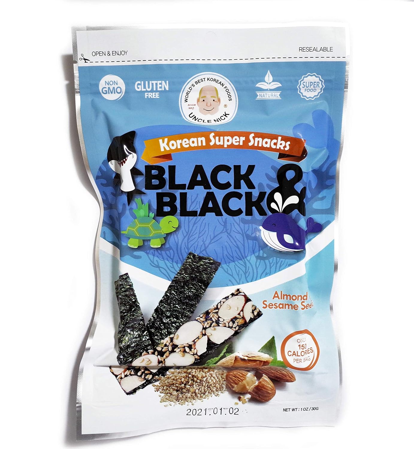 Best Seed Breeders 2021 UNCLE NICK Korean Super Snacks   Black & Black Seaweed Snack with 