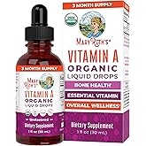 MaryRuth Organics USDA Organic Vitamin A Liquid Drops | 3 Month Supply | Bone Health for Ages 14+ | Essential Vitamin | 750mcg per Serving | Sugar Free | Vegan | Non-GMO | Gluten Free | 1oz