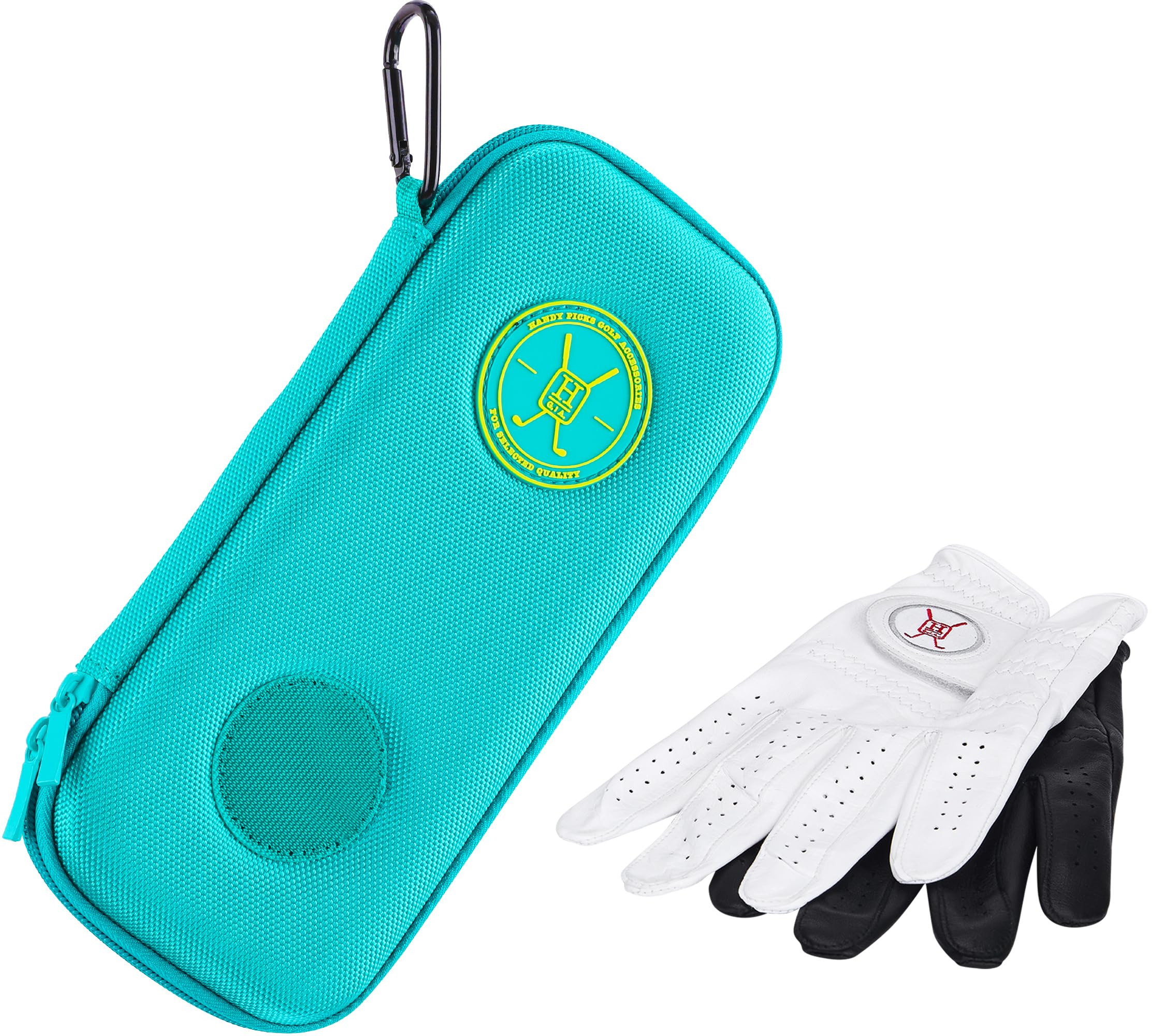 Handy Picks Performance Golf Glove Case - Golf Gloves Holder Case That Protects n Keeps Your Golf Gloves Neat n Dry - Air Flows Through on The Back Cover to Let The Moisture Out (Green)