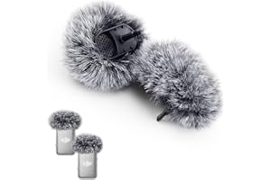 WEISHAN 2-Pack Windscreen Compatible with DJI Mic 2 Transmitters/OSMO Pocket 3 - Furry Microphone Wind Muff Foam Cover (Not for DJI Mic 1), Gray