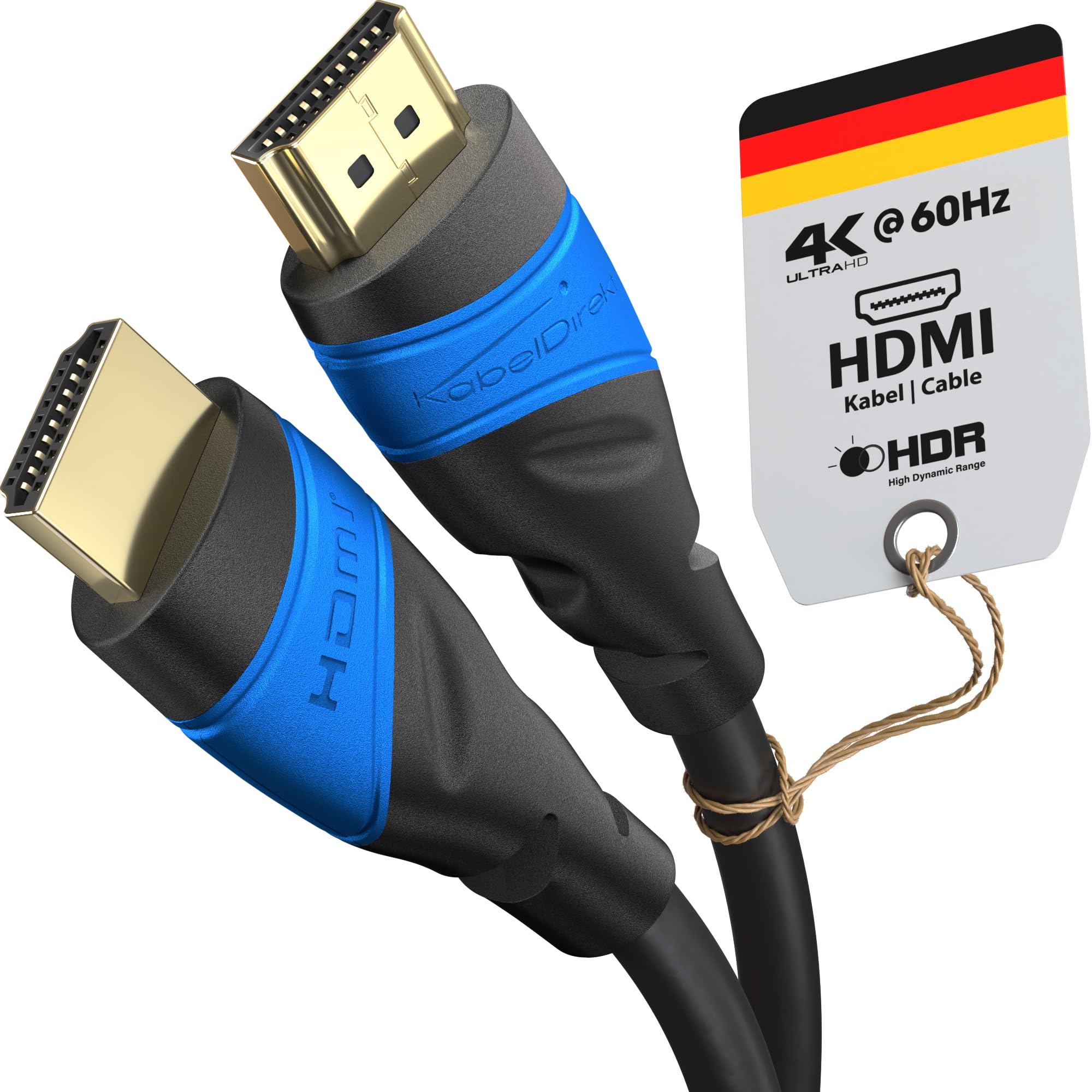 KabelDirekt – 4K HDMI Cable – 20m & Longer HDMI Cables (7.5m–22.5m) – German-Engineered HDMI Lead – Supports 4K@60Hz, UHD, HDR, ARC, Ethernet – HDMI Cable for HDTV, PC, PS5, Xbox, Switch