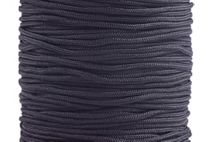 KONMAY 1 Roll 109yd Braided 1.8mm Nylon Shamballa Macramé/Beading Cord,Chinese Knotting Cord, Kumihimo Beading String,Lift Shade Cord, Black 900
