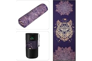 Keemi Non-Slip Yoga Towel Microfiber Yoga Mat Blanket for Hot Yoga Bikram Pilates Gym Towels for Sweat (73"x25", Wolf)