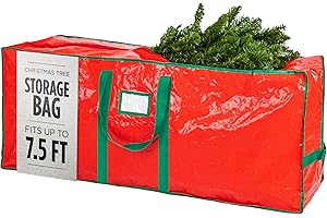 Christmas Tree Storage Bag - Stores 7.5 Foot Artificial Xmas Holiday TreeDurable Waterproof MaterialZippered BagCarry H