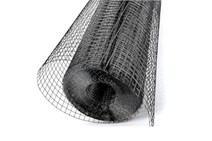 Metamesh 1/2 inch Hardware Cloth 48" x 50' 19 Gauge - Black Vinyl Coated Mesh Roll Perfect for Chicken Wire Fencing and Garden Protection, Ideal Tree Guard Solution