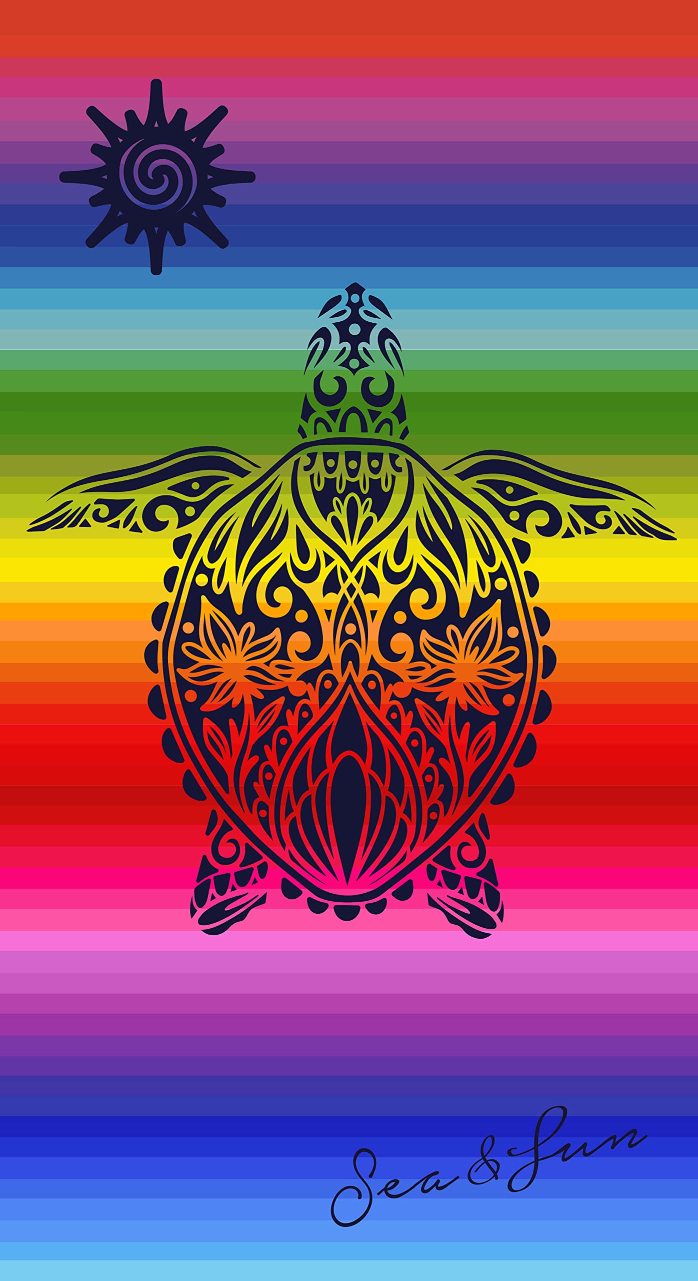 Miracle Home. Microfibre Turtle Towel, 100% Polyester, 75 x 145 cm. 15077