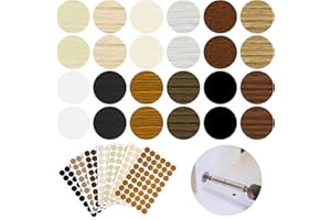 Tenare 648 Pieces Adhesive Screw Hole Cover Stickers Wood Grain Furniture Stickers 12 Colors Waterproof Screw PVC Cover Caps for Wall Cabinets Desk Repairing(Classic Style)
