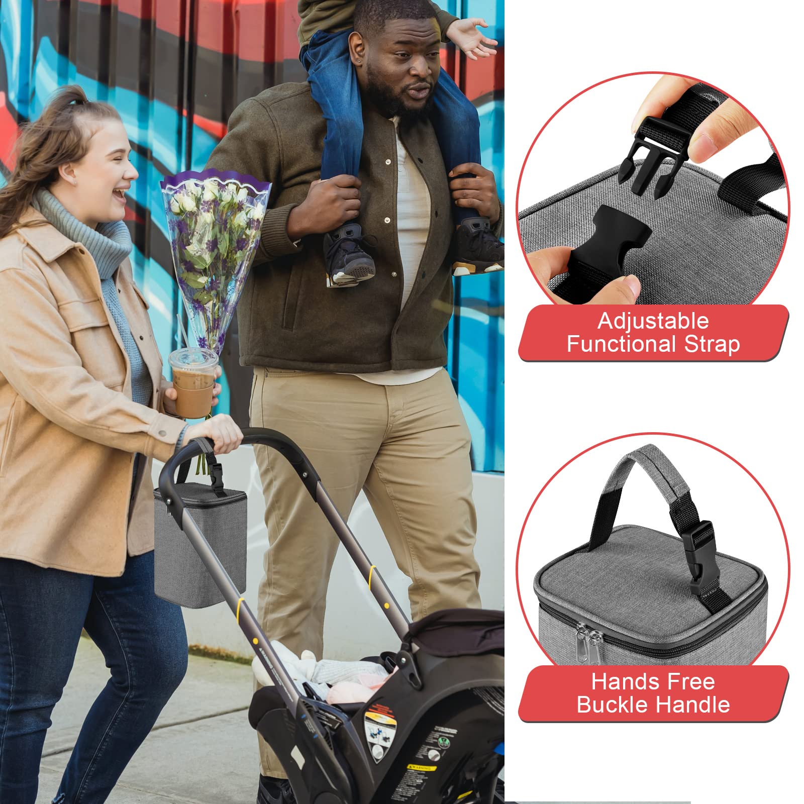 Accmor Breastmilk Cooler Bag, Baby Bottle Cooler Bags, Insulated Tote Bags On The Go, Fits 4 Large 8oz Bottles, for Nursing Mom Daycare Travel