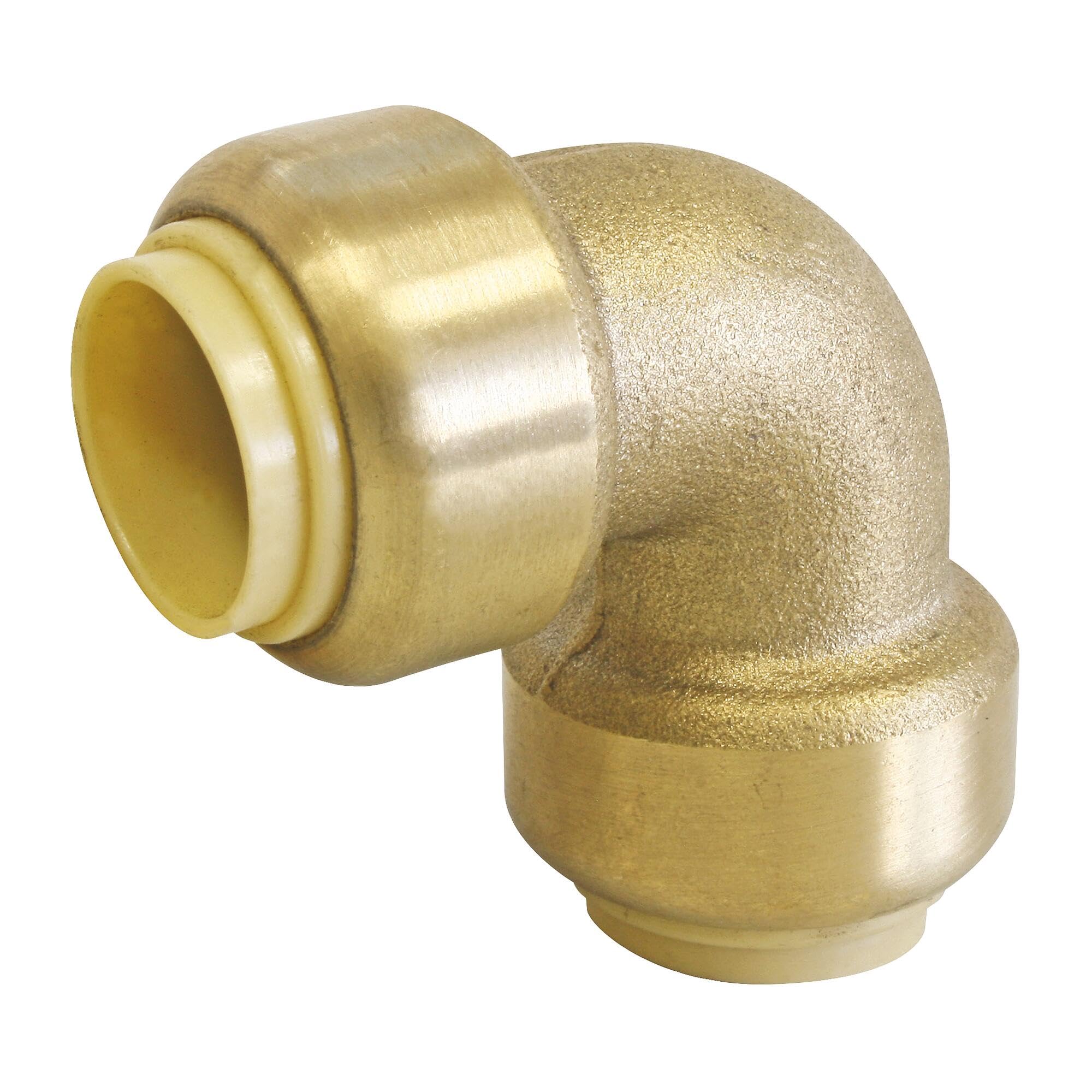 SOMATHERM FOR YOU 3540730014023 Angle 90 PushFit 16 Elbow Brass Equal to Clip for Copper Pipes or RIP or Multi-Layered Ø16, Klein