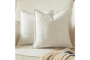 YAERTUN Pack of 2 Chenille Textured Decorative Throw Pillow Covers Accent Solid Cushion Cover Soft Cozy Pillow Case with Velv