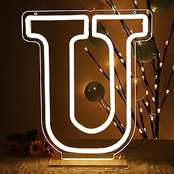attneon Letter U Neon Sign,Letter Lights 26